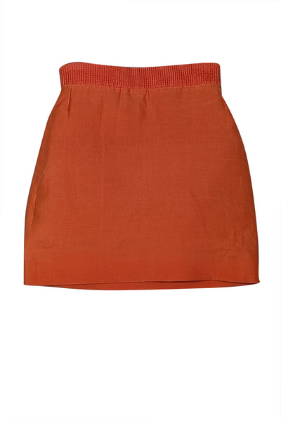 Chloe - Orange Stretch Waist Mini Skirt Sz 2