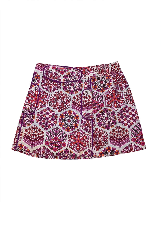 Gucci - Ivory, Pink & Purple Print Mini Skirt Sz 2