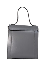 Valentino by Mario Valentino - Grey Leather & Suede Top Handle Bag - Current Boutique