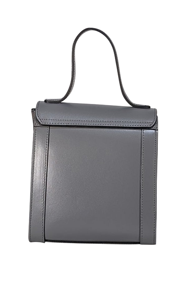 Valentino by Mario Valentino - Grey Leather & Suede Top Handle Bag - Current Boutique