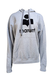 Isabel Marant Etoile - Grey W/ Black Logo Hoodie Sweatshirt Sz 4