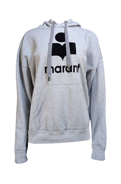 Isabel Marant Etoile - Grey W/ Black Logo Hoodie Sweatshirt Sz 4