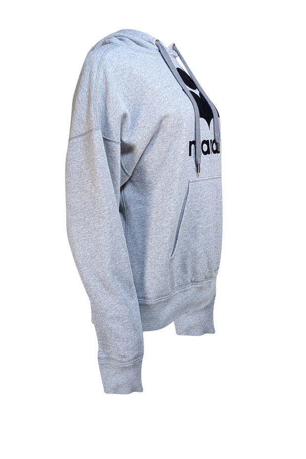 Isabel Marant Etoile - Grey W/ Black Logo Hoodie Sweatshirt Sz 4