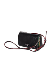 Kate Spade - Black Patent Saffiano Leather "Devin" Crossbody Bag - Current Boutique
