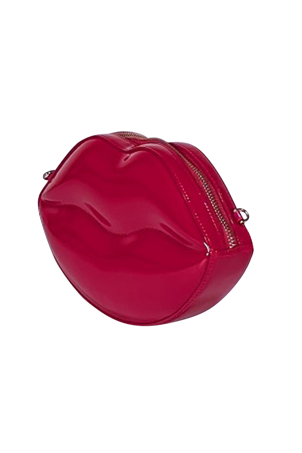 Kate Spade - Red Patent Leather Mwah 3D Lip Crossbody Bag - Current Boutique