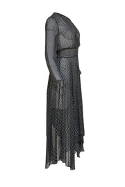 Maje - Black & White Polka Dot Midi Dress Sz 4 - Current Boutique