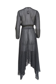 Maje - Black & White Polka Dot Midi Dress Sz 4 - Current Boutique