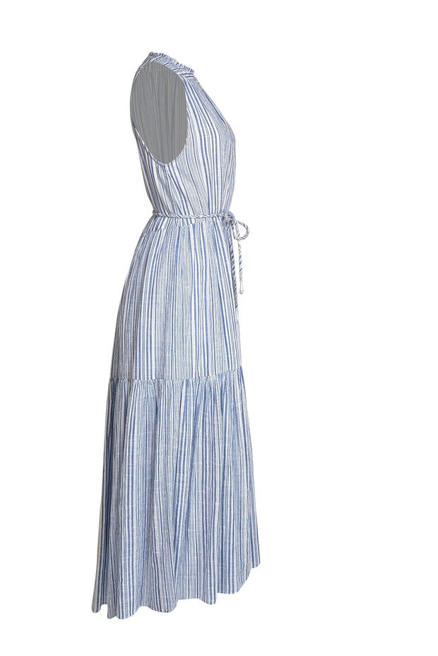 Apiece Apart - Blue & White Stripe Sleeveless Maxi Dress Sz XS - Current Boutique