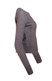 Autumn Cashmere - Mocha Brown Distressed Cashmere Blend Sweater Sz M - Current Boutique