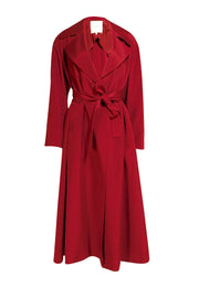 Lafayette 148 - Dark Red Lightweight Trench Jacket Sz XS/S - Current Boutique