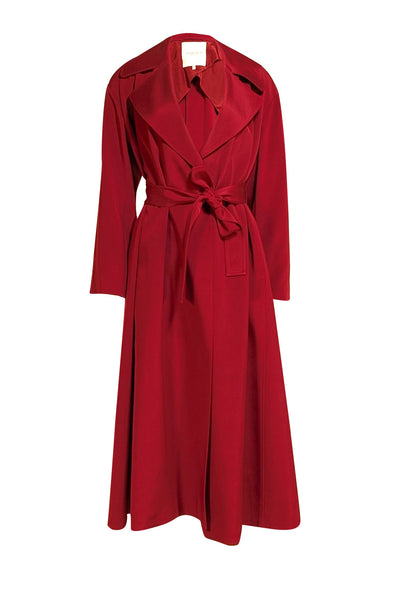 Lafayette 148 - Dark Red Lightweight Trench Jacket Sz XS/S - Current Boutique