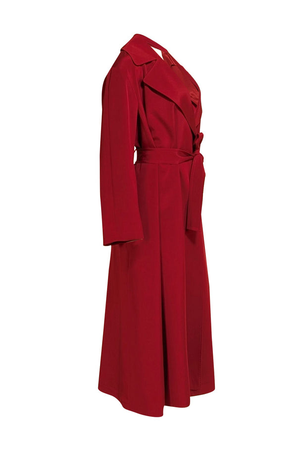 Lafayette 148 - Dark Red Lightweight Trench Jacket Sz XS/S - Current Boutique