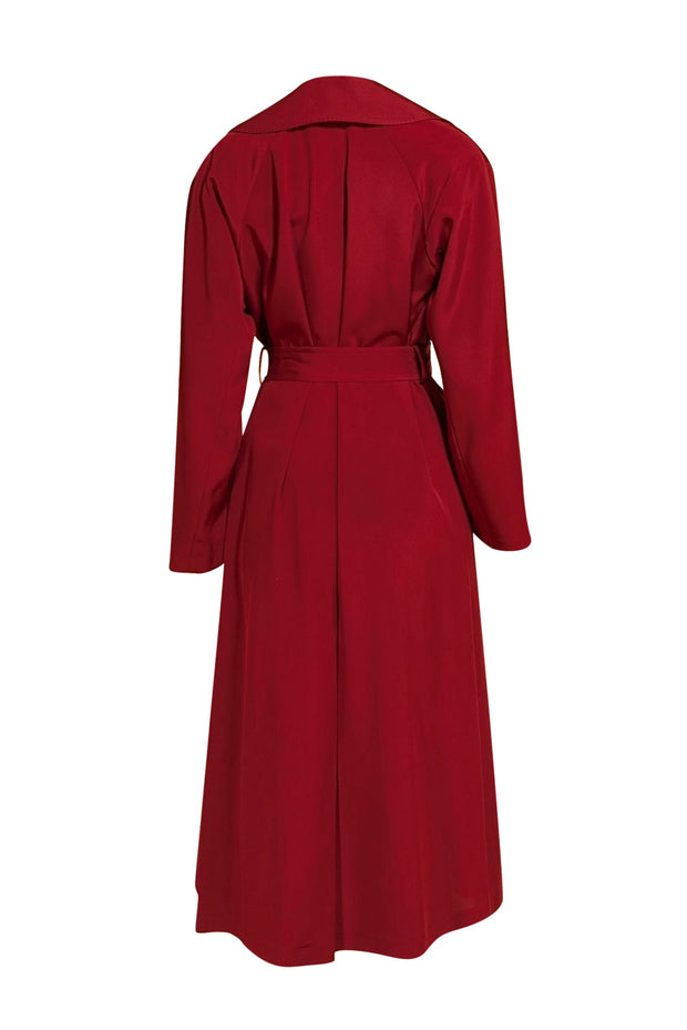 Lafayette 148 - Dark Red Lightweight Trench Jacket Sz XS/S - Current Boutique