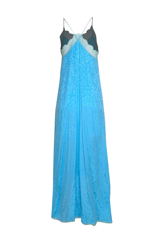 Zadig & Voltaire - Aqua Blue Sleeveless Slip Maxi Dress Sz M - Current Boutique