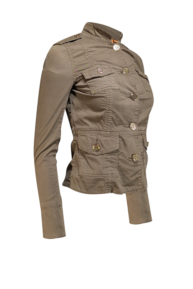 Tory Burch - Army Green Cotton Utility Jacket Sz XS - Current Boutique