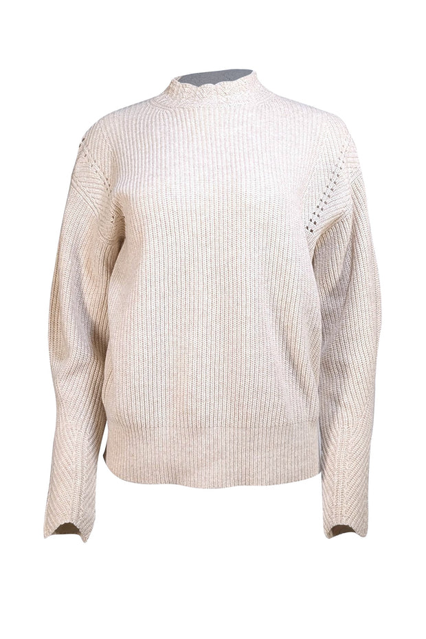 Rebecca Taylor - Beige Wool Blend Sweater Sz S - Current Boutique