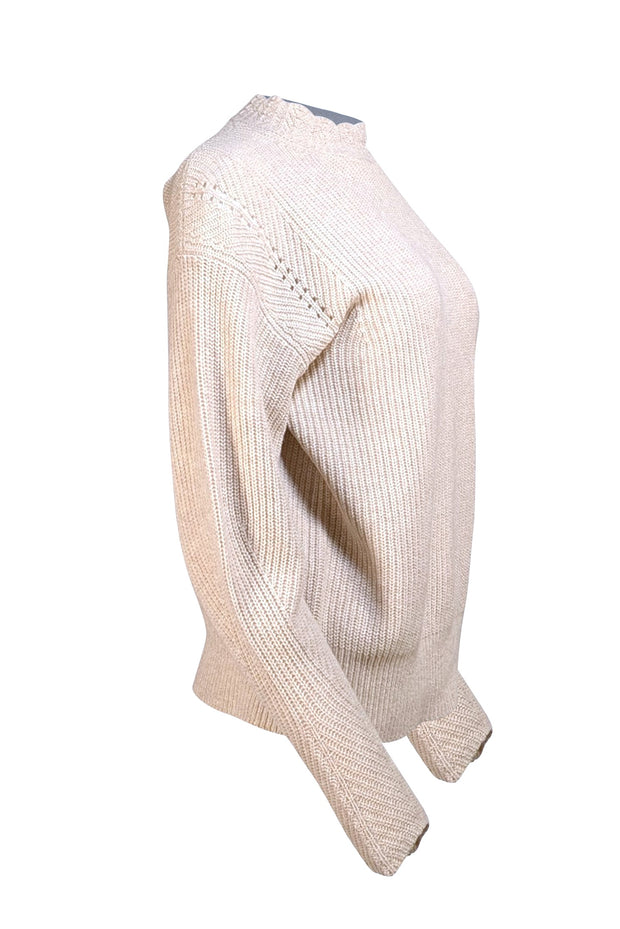 Rebecca Taylor - Beige Wool Blend Sweater Sz S - Current Boutique