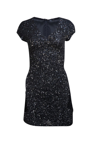 Parker - Black Sequin Short Sleeve Cocktail Dress Sz 0 - Current Boutique