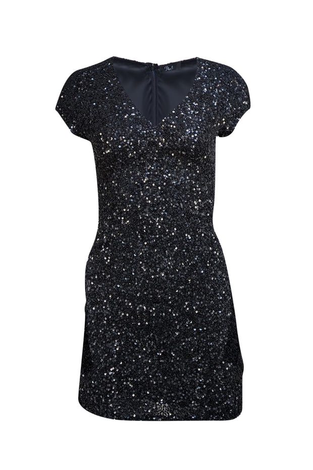 Parker - Black Sequin Short Sleeve Cocktail Dress Sz 0 - Current Boutique