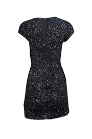 Parker - Black Sequin Short Sleeve Cocktail Dress Sz 0 - Current Boutique