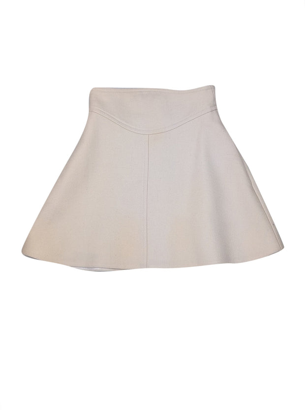 Carven - Ivory Wool Mini Skirt Sz 36 - Current Boutique
