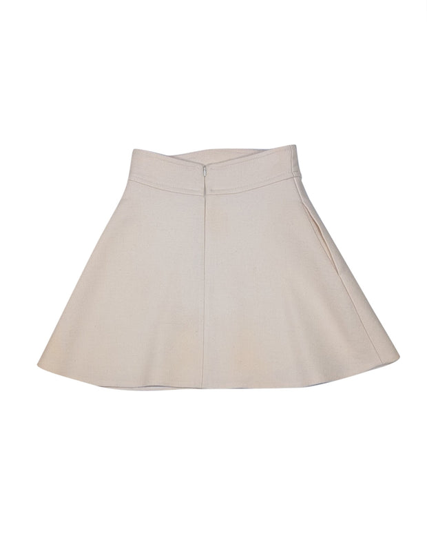 Carven - Ivory Wool Mini Skirt Sz 36 - Current Boutique