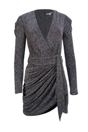 Jonathan Simkhai - Black Glitter Jersey Ruched Mini Dress Sz 2 - Current Boutique