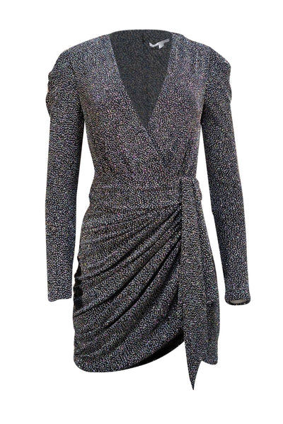 Jonathan Simkhai - Black Glitter Jersey Ruched Mini Dress Sz 2 - Current Boutique