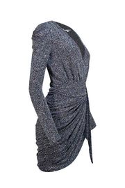 Jonathan Simkhai - Black Glitter Jersey Ruched Mini Dress Sz 2 - Current Boutique