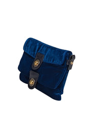 Stella McCartney - Dark Teal Blue Velvet Crossbody Bag - Current Boutique