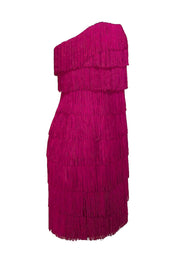 Liv Foster - Magenta Strapless Fringe Mini Dress Sz 8 - Current Boutique