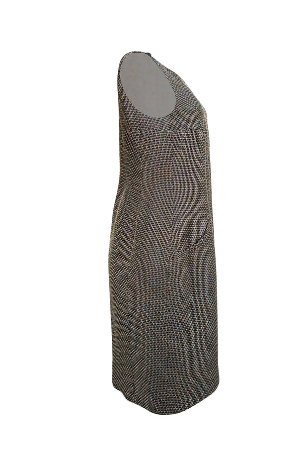 Chanel - Black & Silver Blend Sleeveless Tulip Front Dress Sz 8 - Current Boutique