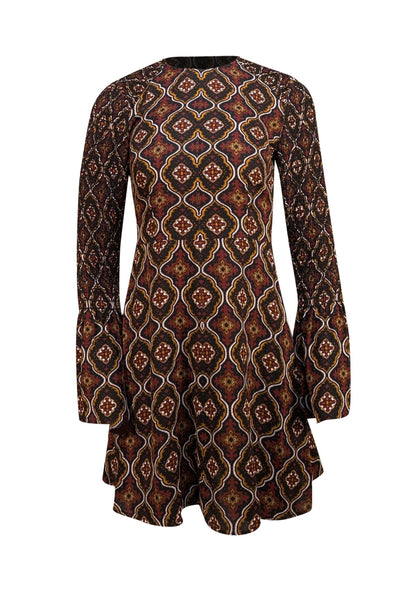 A.L.C. - Black Multi Print Medallion Print "Alexa" Mini Dress Sz 4 - Current Boutique