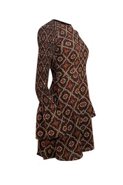 A.L.C. - Black Multi Print Medallion Print "Alexa" Mini Dress Sz 4 - Current Boutique
