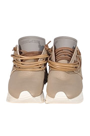 Esse Ut Esse - Beige Leather Fringe Trim Sneakers Sz 5