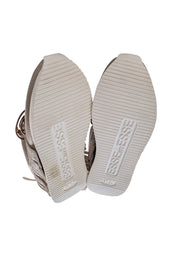 Esse Ut Esse - Beige Leather Fringe Trim Sneakers Sz 5