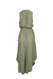 Ramy Brook - Green Sleeveless Tie Waist V-Neckline Dress Sz M - Current Boutique