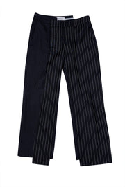 Monse - Black Pinstripe Asymmetrical Trousers Sz 0 - Current Boutique