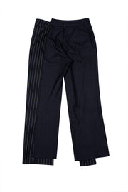 Monse - Black Pinstripe Asymmetrical Trousers Sz 0 - Current Boutique