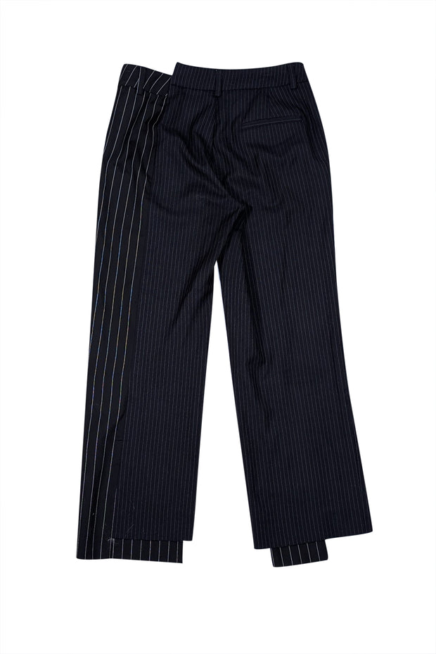 Monse - Black Pinstripe Asymmetrical Trousers Sz 0 - Current Boutique