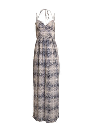 Amanda Uprichard - White & Navy Print Sleeveless Maxi Dress Sz S - Current Boutique
