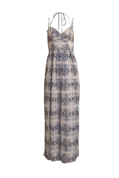 Amanda Uprichard - White & Navy Print Sleeveless Maxi Dress Sz S - Current Boutique