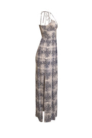 Amanda Uprichard - White & Navy Print Sleeveless Maxi Dress Sz S - Current Boutique