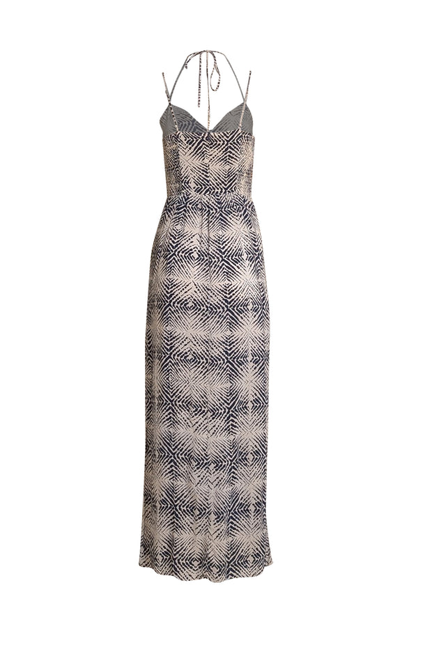 Amanda Uprichard - White & Navy Print Sleeveless Maxi Dress Sz S - Current Boutique