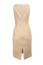 Etcetera - Beige & Gold Boucle Sleeveless Dress Sz 2 - Current Boutique