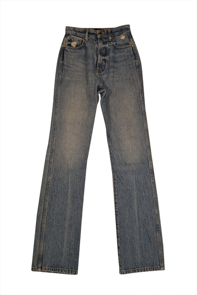 Khaite "Danielle" Medium Wash High Waisted Jean Sz 24 - Current Boutique