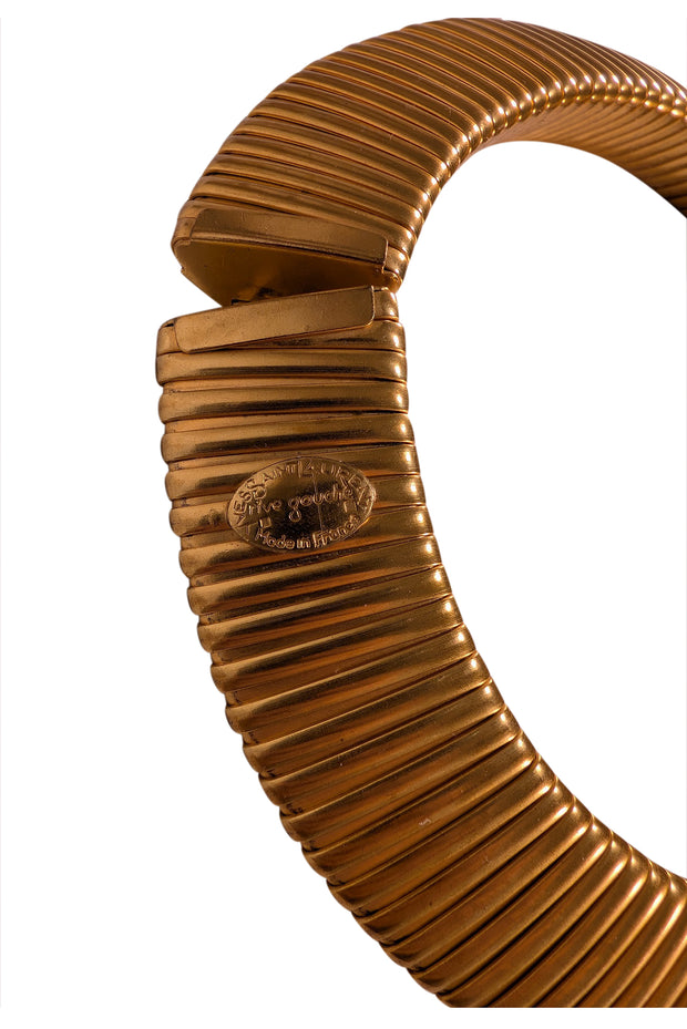 Yves Saint Laurent - Gold Colored Ribbed Chunky Necklace