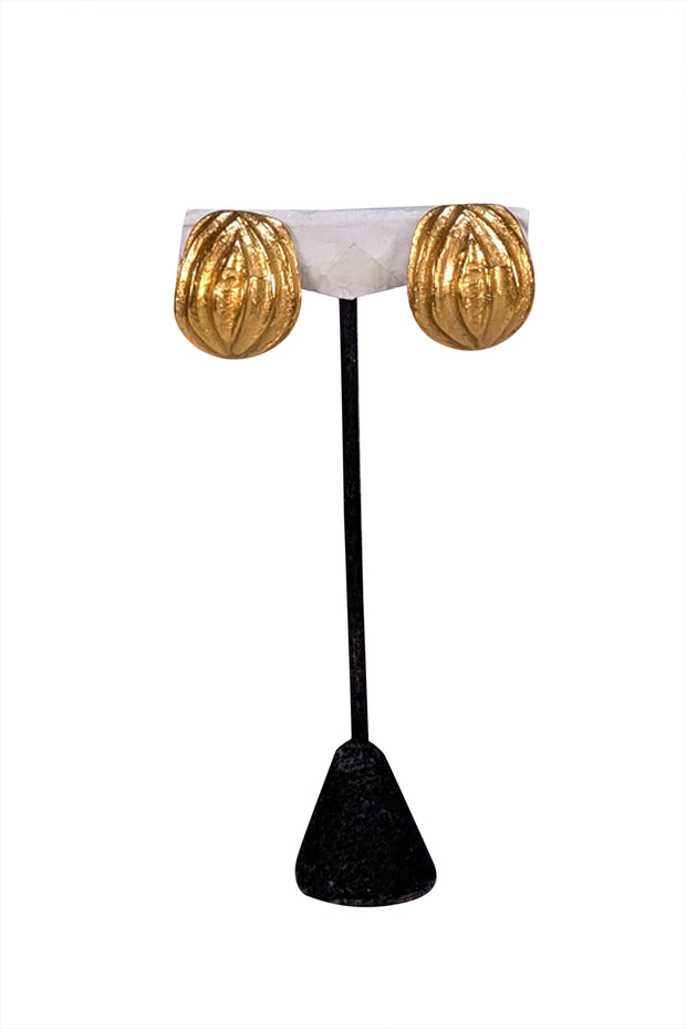 Yves Saint Laurent - Gold Colored Clip On Earrings