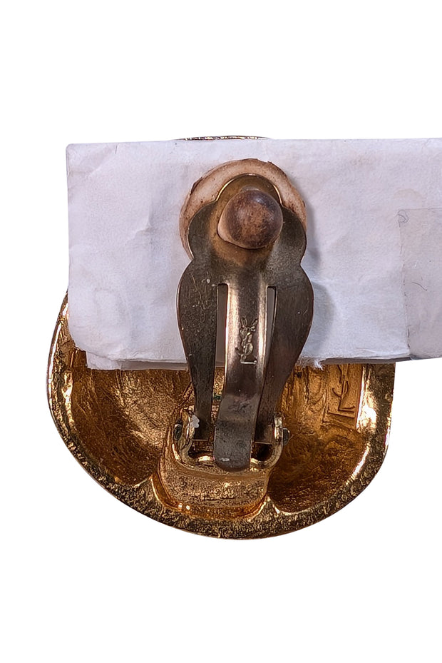 Yves Saint Laurent - Gold Colored Clip On Earrings