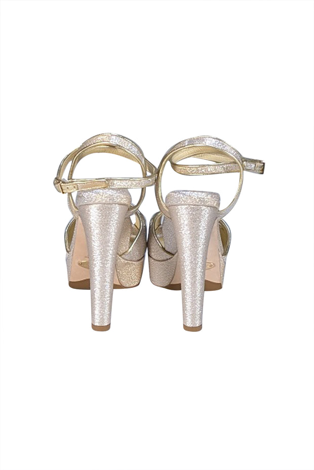 Sarah Flint - Light Gold "Perfect Mihaela 120" Strappy Heels Sz 8.5 - Current Boutique